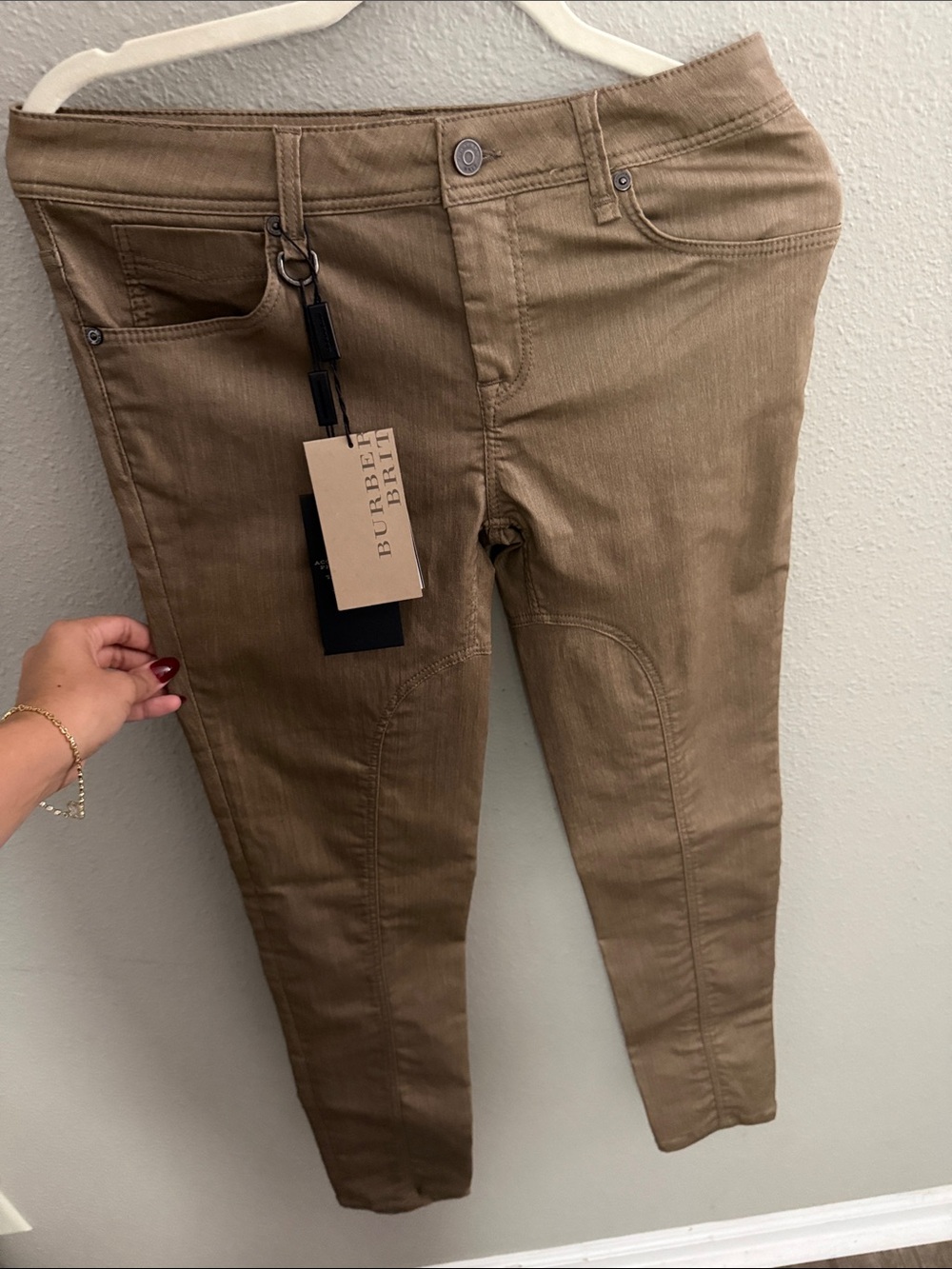 Burberry Women's Khaki Stretch Skinny Jeans